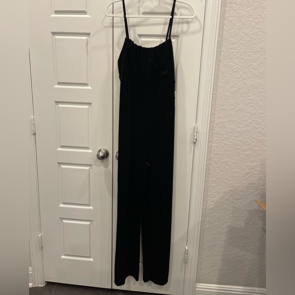 Woman’s Black Velveteen Jumpsuit - Picture 2 of 7